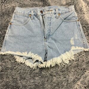Wrangler Denim Frayed Hem Women Shorts Size 28